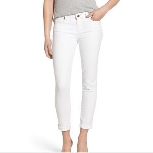 PAIGE Skyline Skinny Cropped White Jeans